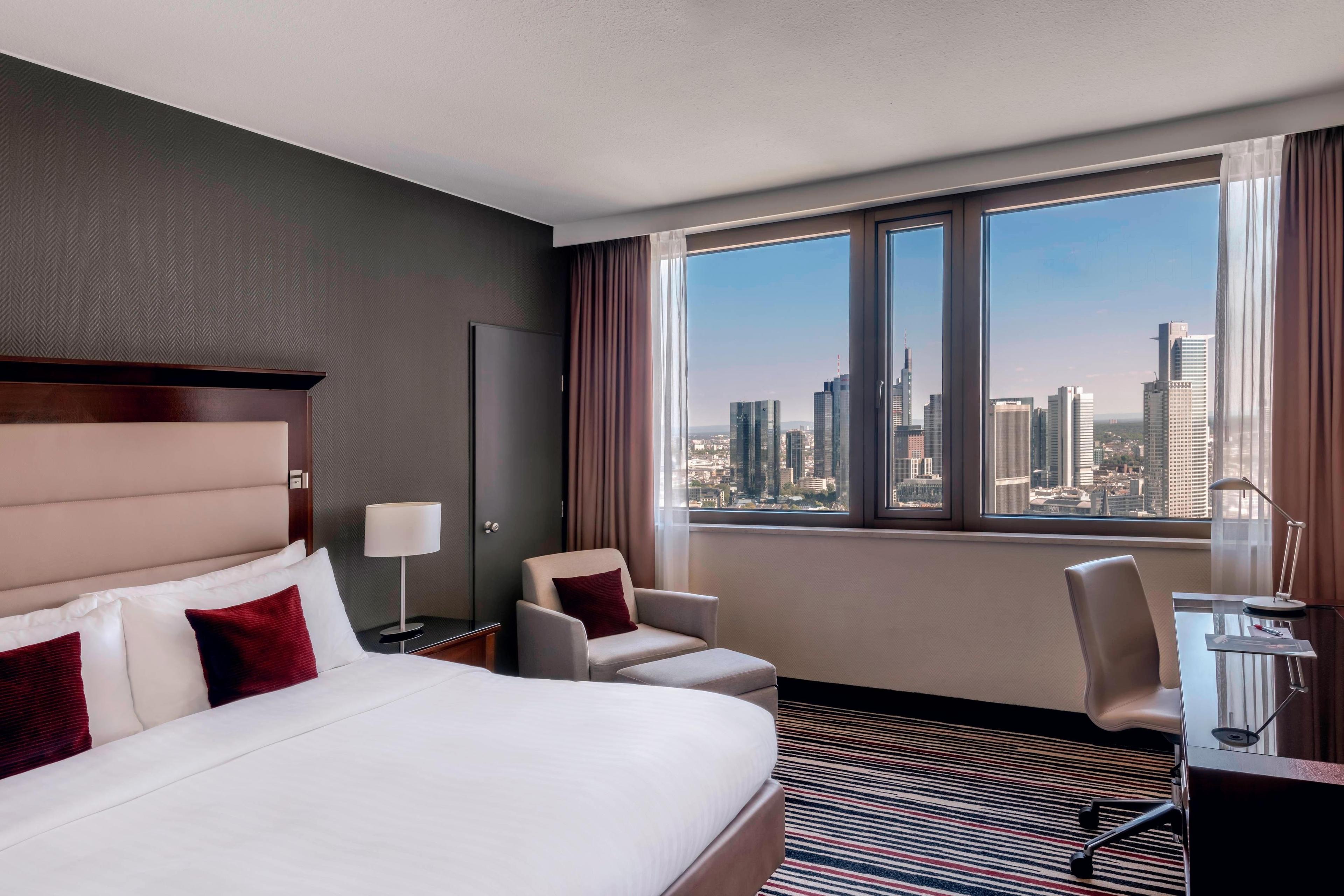 Skyline view rooms showcase the city's splendor. Each room includes complimentary breakfast and free Wi-Fi.