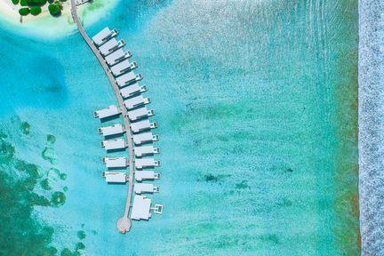 Aerial View of the Overwater Villas