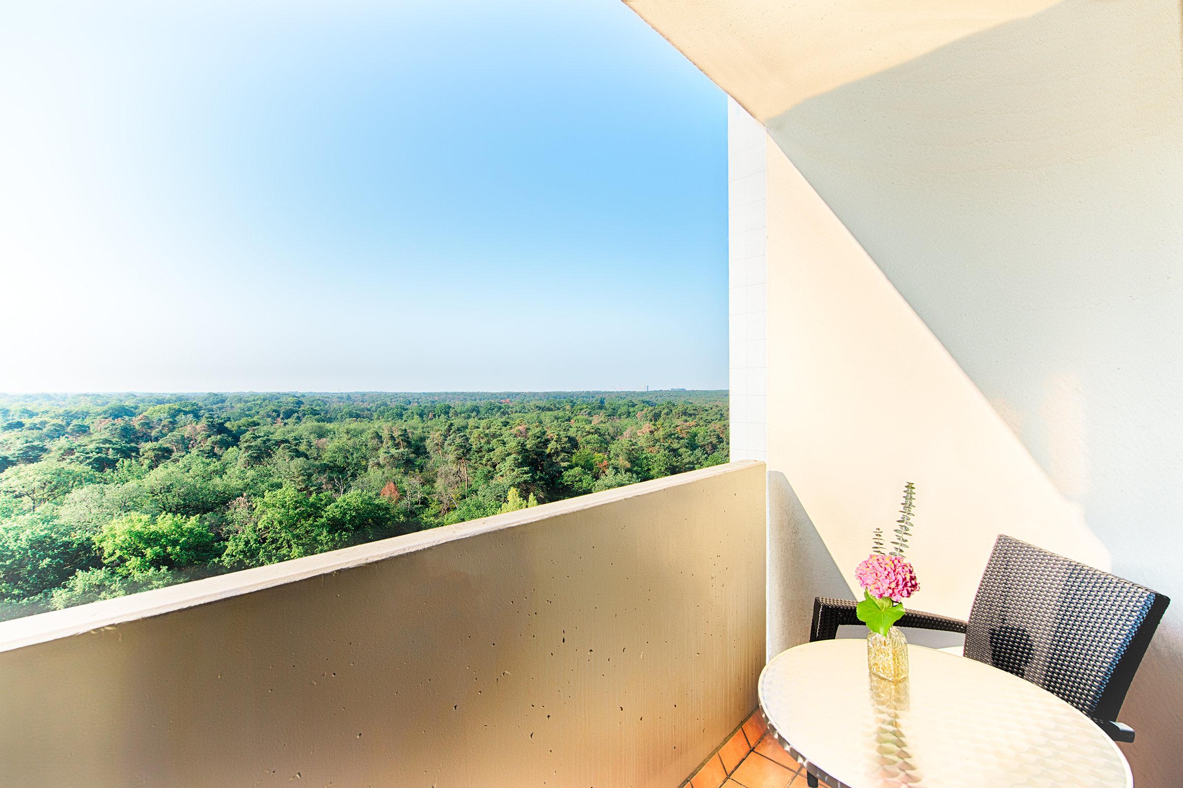 Our balcony rooms offer you views over the forest or the skyline