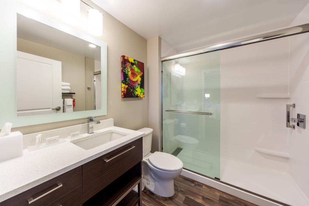 Our well-lit studio and studio bathrooms make it easy to get ready for the day.