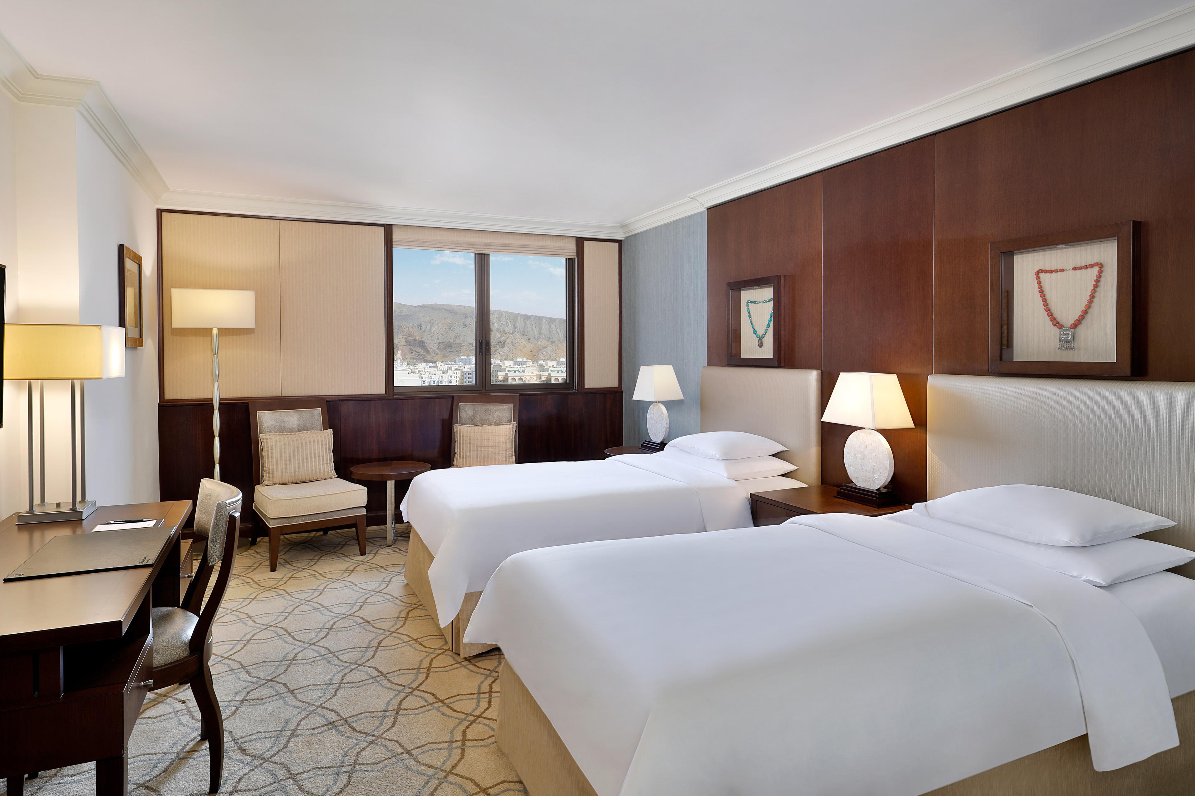 Travel to Muscat with a colleague or a friend, and reserve one of our twin/twin club guest rooms, featuring two plush beds for the space and comfort you deserve.