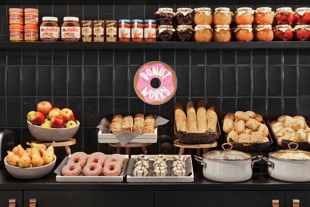 Enjoy our continental breakfast at the Moxy with a wide selection of breads and pastries.