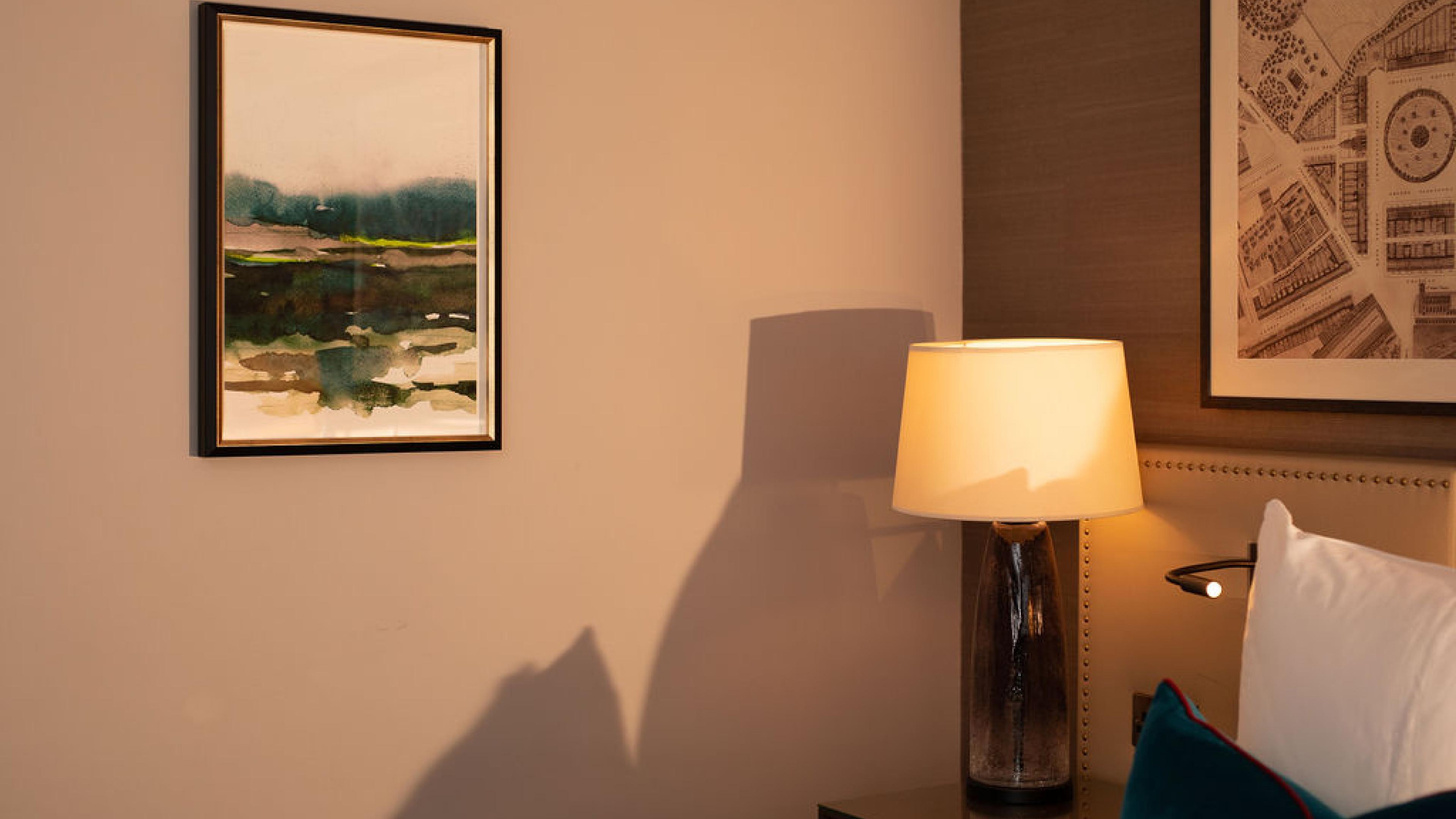 Artwork inspired by the Scottish landscapes hang in guest rooms