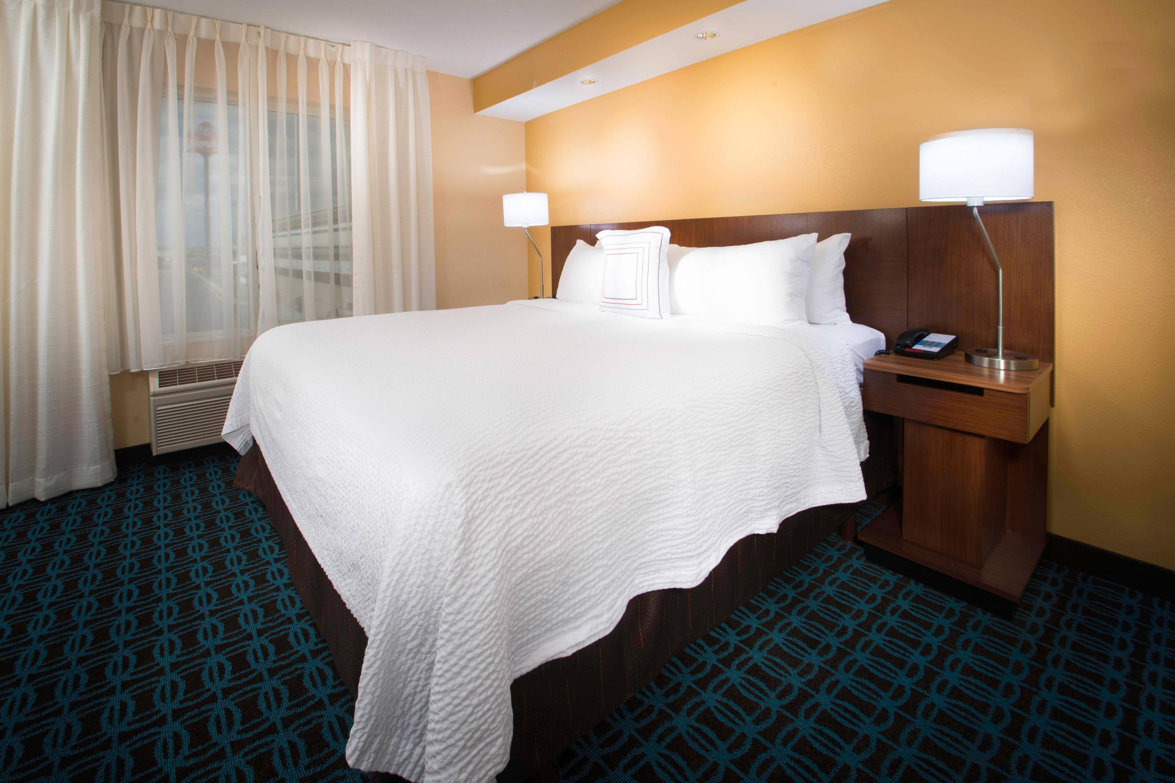 Rest assured with a clean fresh room with our crisp spa white linens.