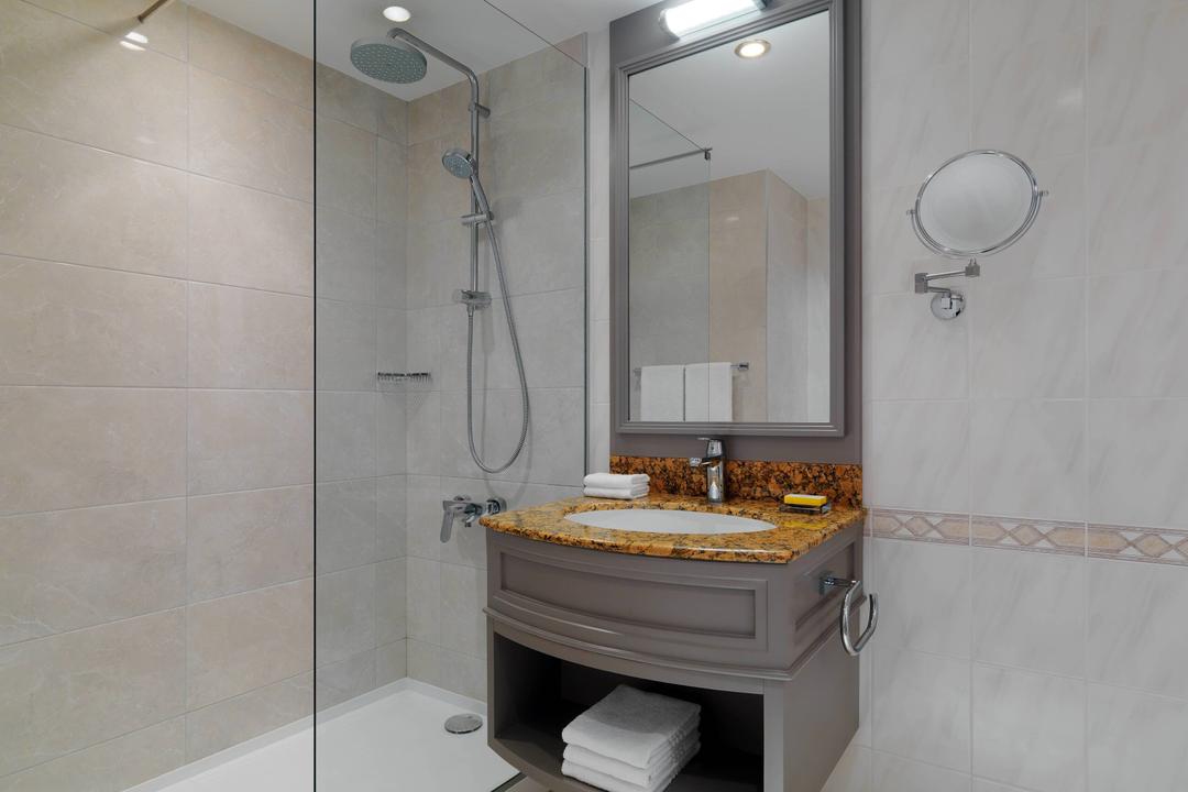 Modern and stylish bathrooms await your at the Armenia Marriott Hotel Yerevan