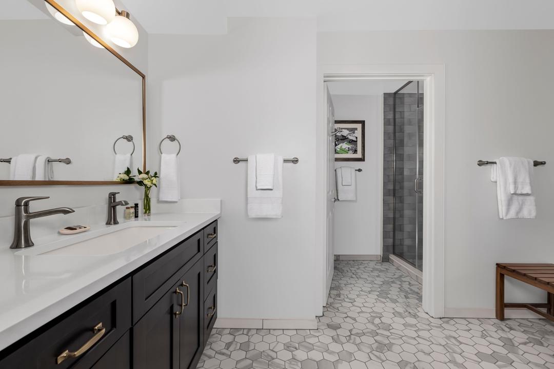 Designed with modern flair, the master bath offers premium features and thoughtful touches that make your stay feel just like at home.