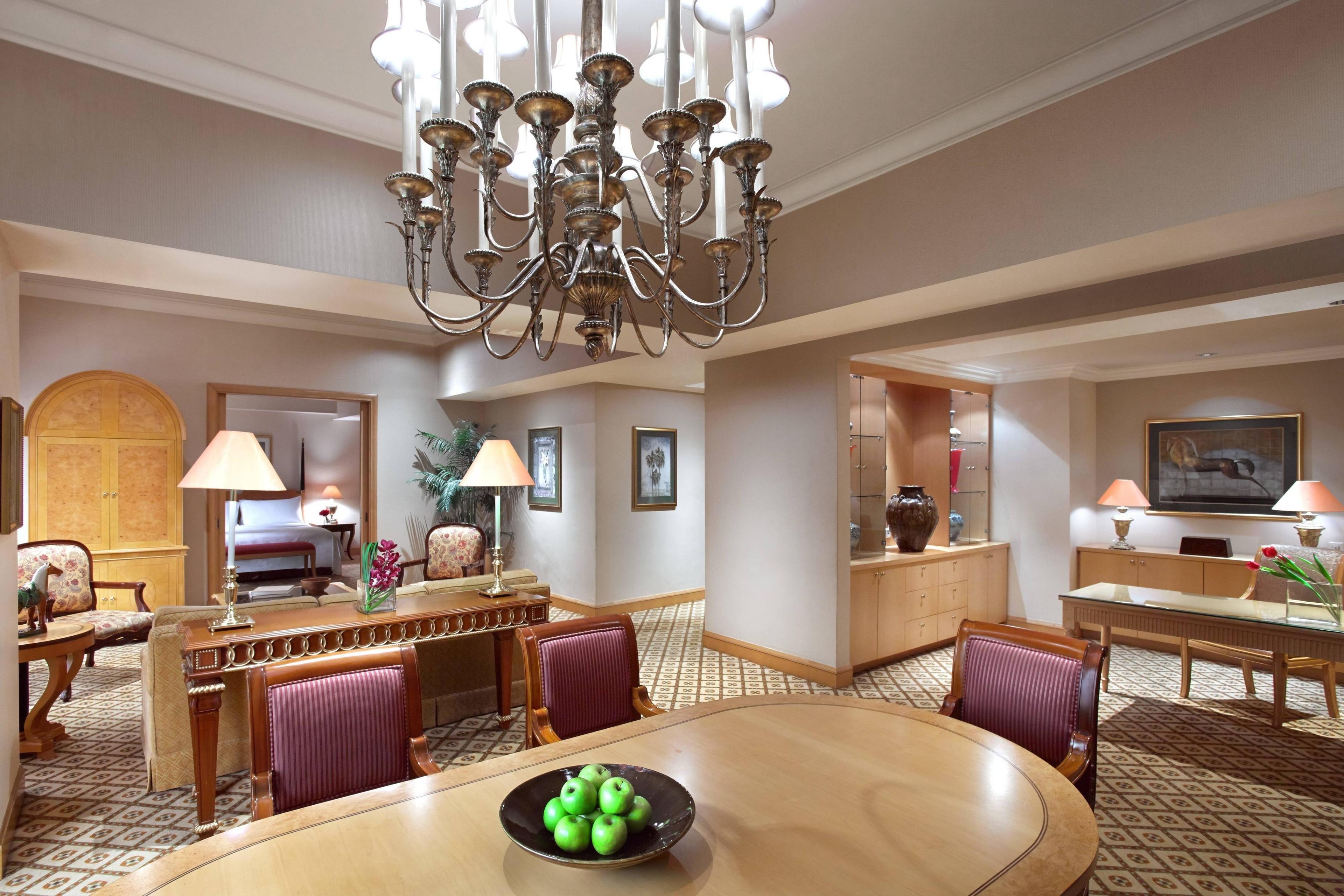 The elegantly appointed Diplomat Suite includes a spacious dining area, dedicated working area and an inviting living room to entertain guests.