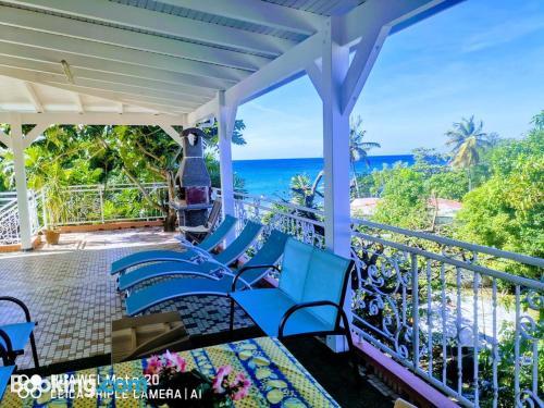 Apartment with 2 bedrooms in DESHAIES with wonderful sea view terrace and WiFi 500 m from the beach in DESHAIES, Guadeloupe