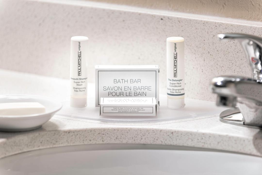 Each of our suites features Paul Mitchell Bath Products for your indulgence.