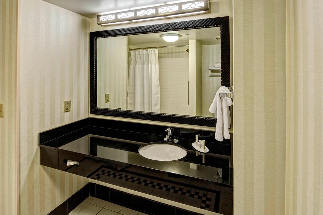 Enjoy a spacious guest bathroom with tub/shower combination.