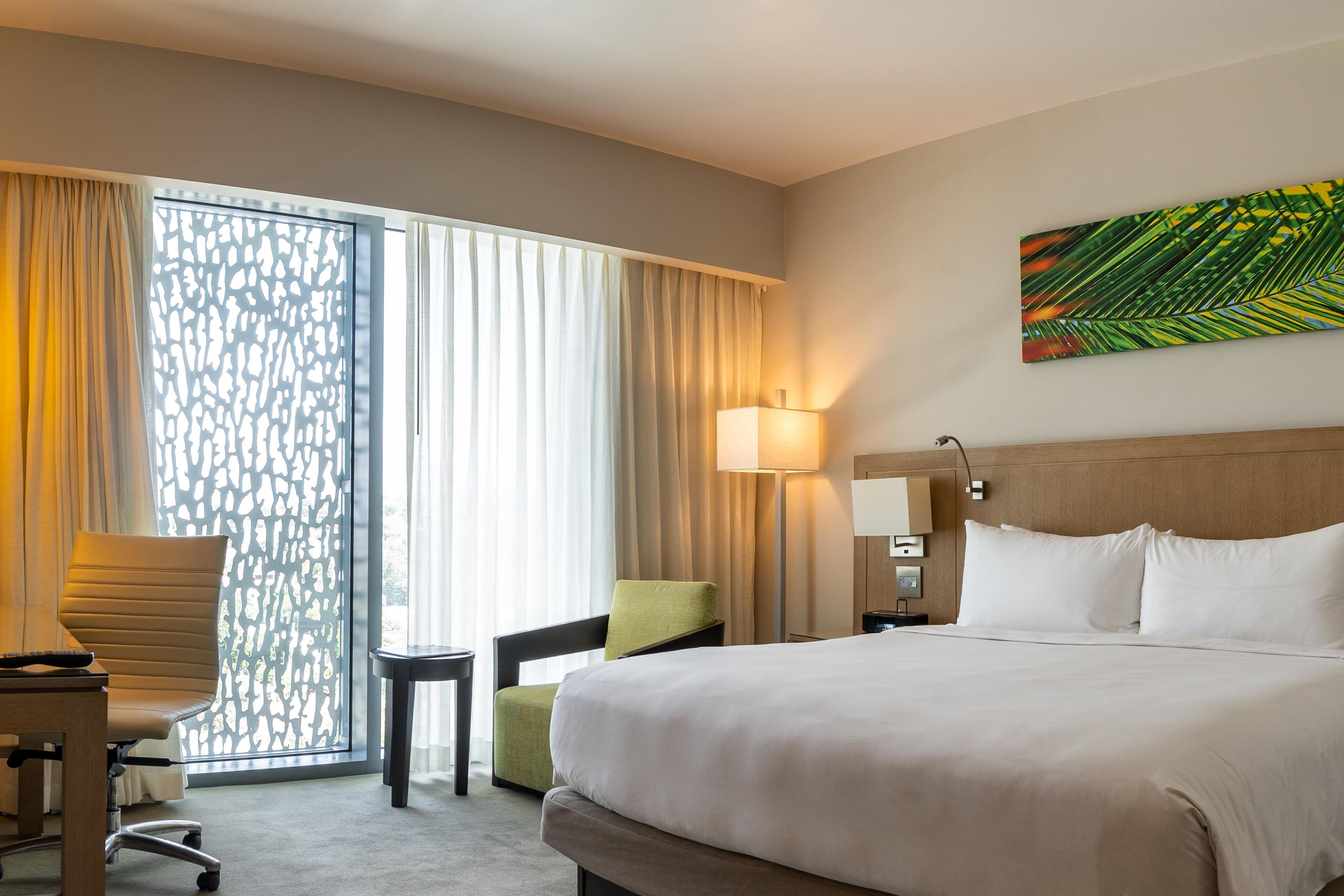 Enjoy maximum comfort at our fully equipped guestrooms featuring comfortable bedding, modern furniture and incredible city views