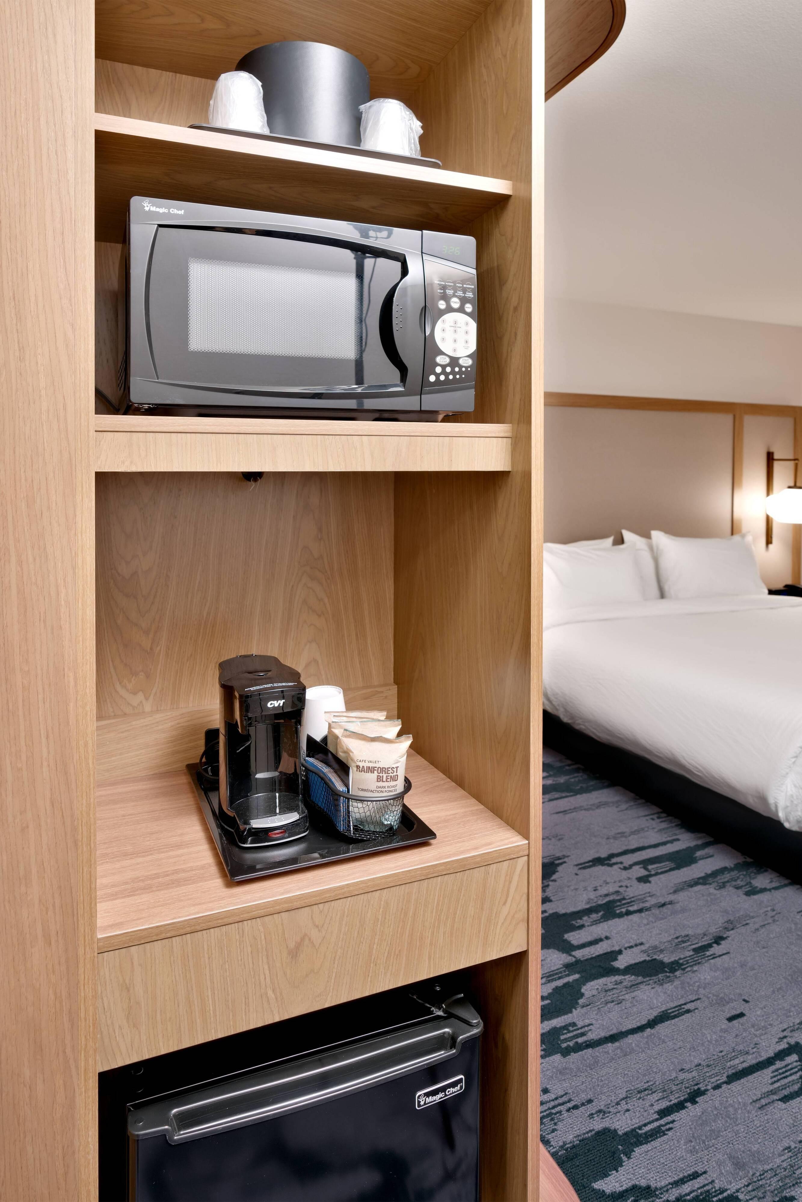 Enjoy the suite-style with a microwave and refrigerator in every room.