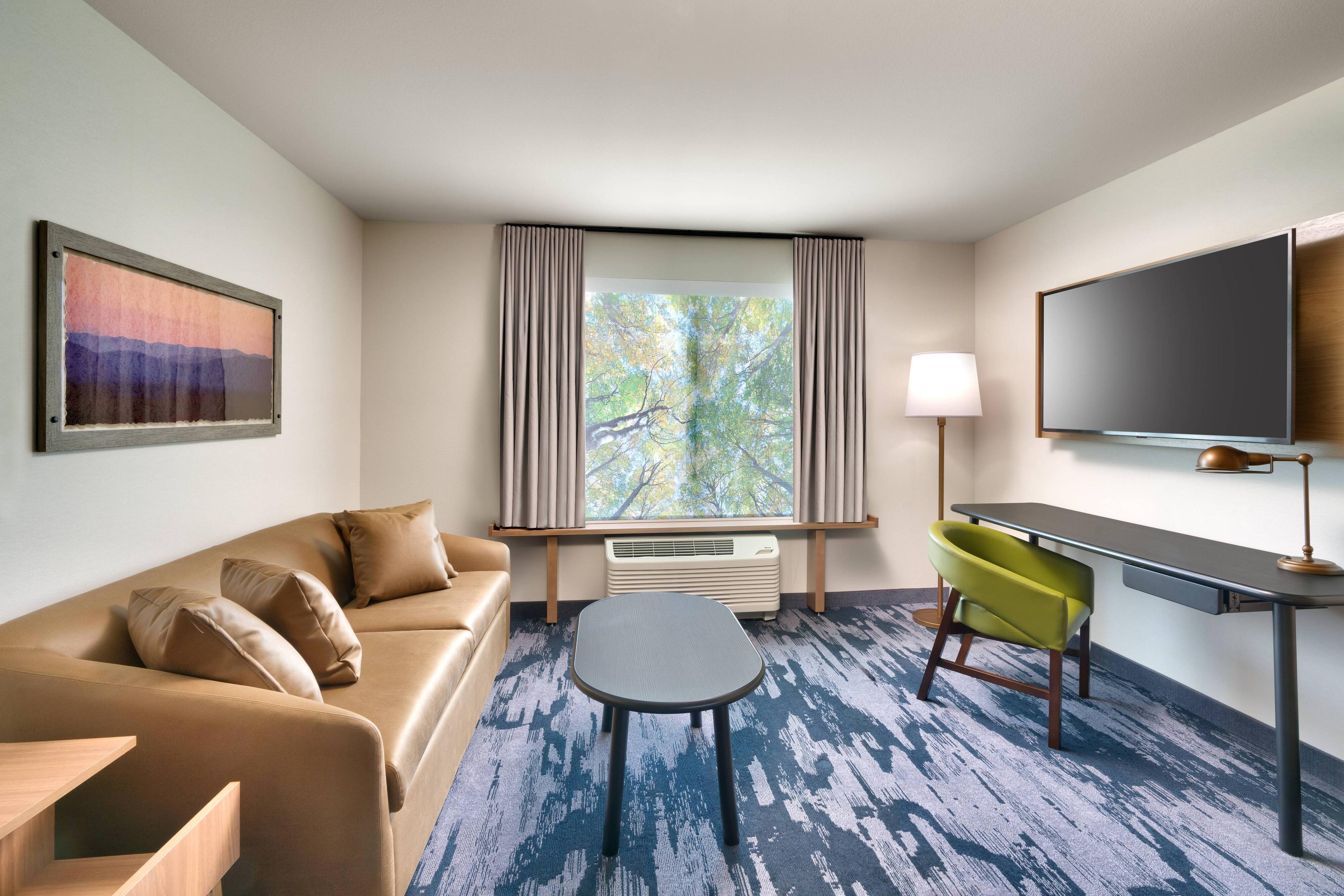 Rest and relax in our rooms featuring separate living and sleeping areas. Suites can accommodate your entire travel party thanks to our comfortable pullout sofas.