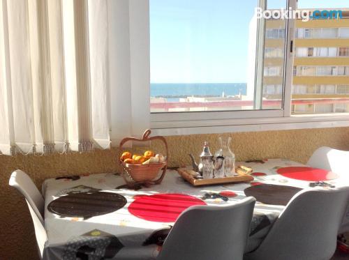 Apartment with one bedroom in Valras Plage with wonderful sea view terrace and WiFi 50 m from the beach in VALRAS-PLAGE, France