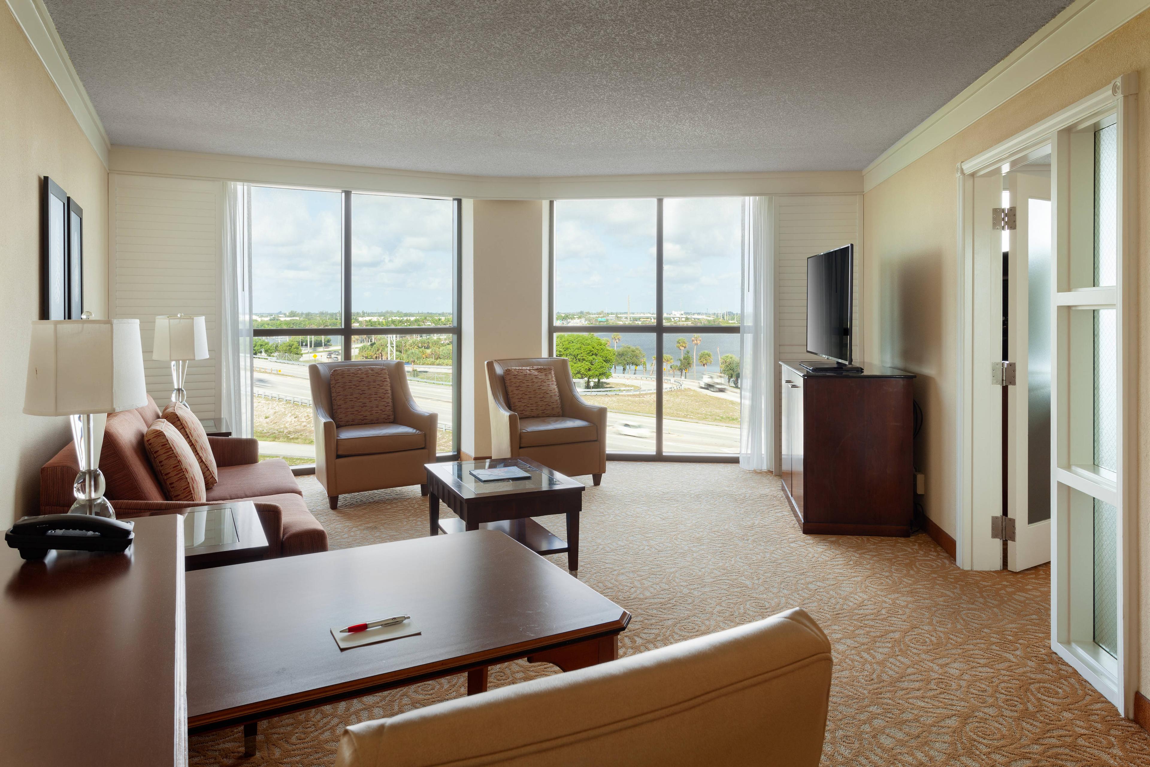 With separate areas for sleeping and lounging, the living space in our one-bedroom suites is a great place to relax with your family.